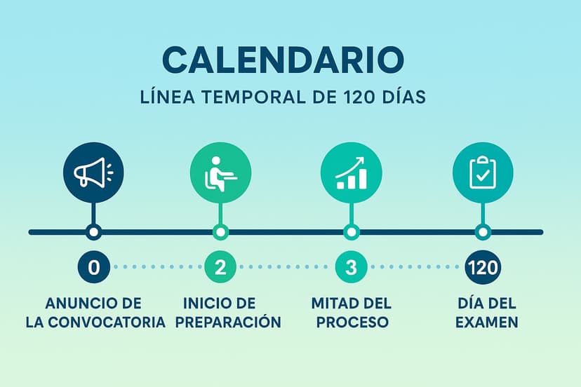 Calendario temporal de estudio para oposiciones