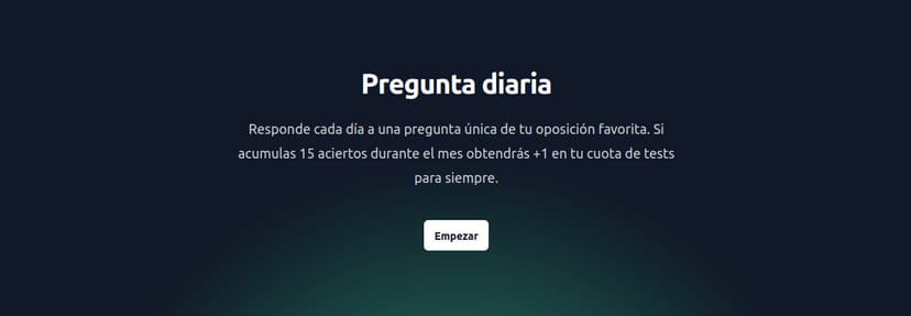 Descripción de la pregunta diaria con la que puedes ganar un test para oposición gratis